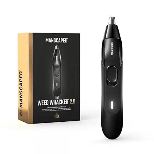 MANSCAPED® The Weed Whacker® 2.0 Electric Nose & Ear Hair Trimmer 7,000 RPM Precision Tool with Rechargeable Battery, Wet/Dry, Easy to Clean, Improved Stainless Steel Replaceable Blade