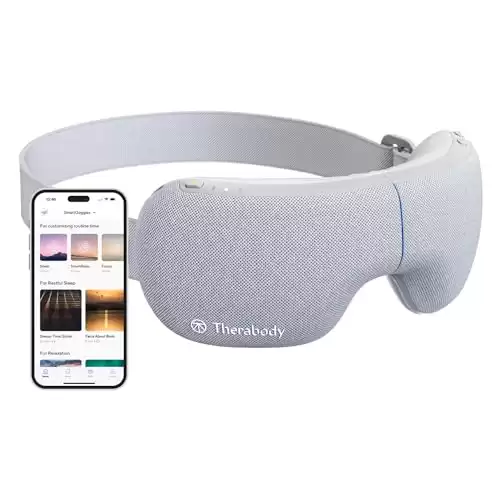 Therabody SmartGoggles Heated Eye Mask, Blackout Sleep Mask & Temple Massage for Personalized Relaxation, Headache Relief (SmartGoggles 1.0)