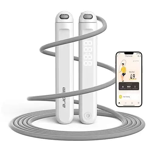 Jump Rope, Tangle free rapid speed jump ropes with counter for fitness for women,Skipping rope with app for fitness men, women's home exercise, workout, fitness gifts for adults, Kids