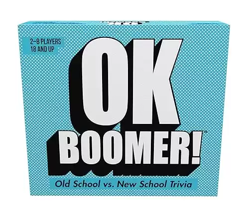 Games Adults Play OK Boomer - The Old School vs. New School Trivia Game, Blue Sky, Includes 220 Cards