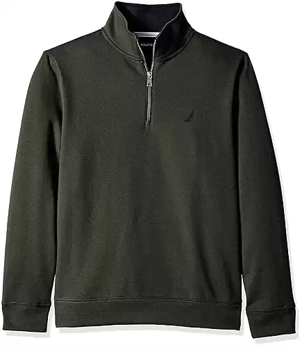 Nautica Men's Solid 1/4 Zip Fleece Sweatshirt